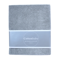 Housse de matelas à langer en velours, gris clair
